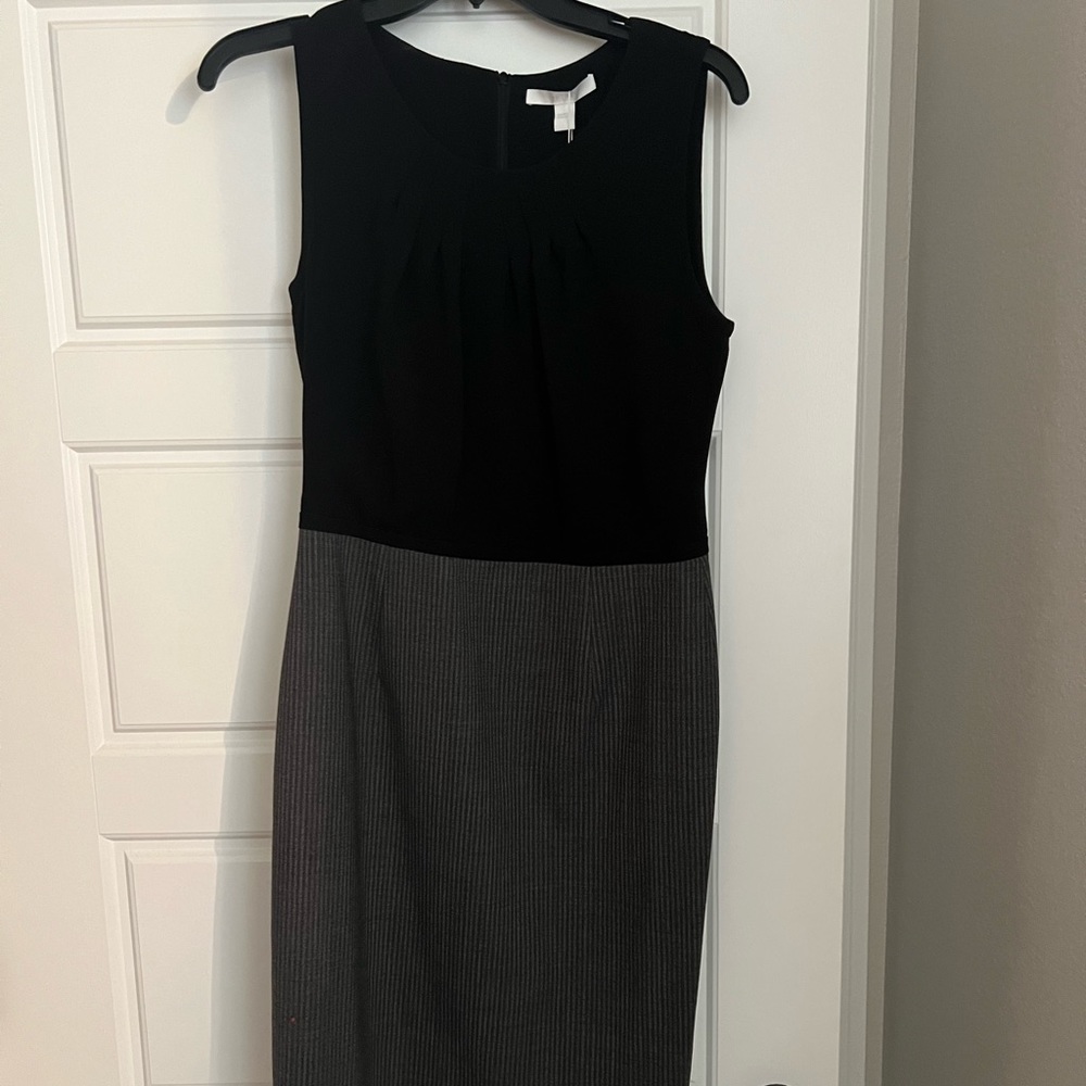 Black and grey sleeveless dress